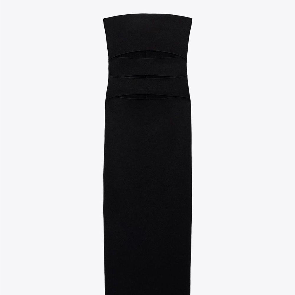 Zara Chic Black Strapless Dress